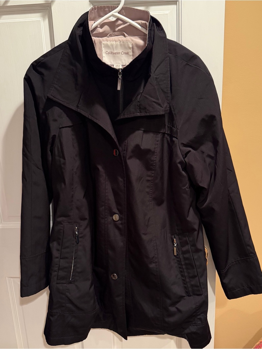Coldwater Creek Black Women's Lightweight Trench Coat